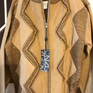 Men’s  XL zip suede sweater